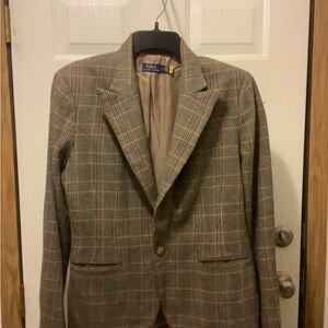 Ralph Lauren Women’s Black & Brown Plaid Suit Sport Coat